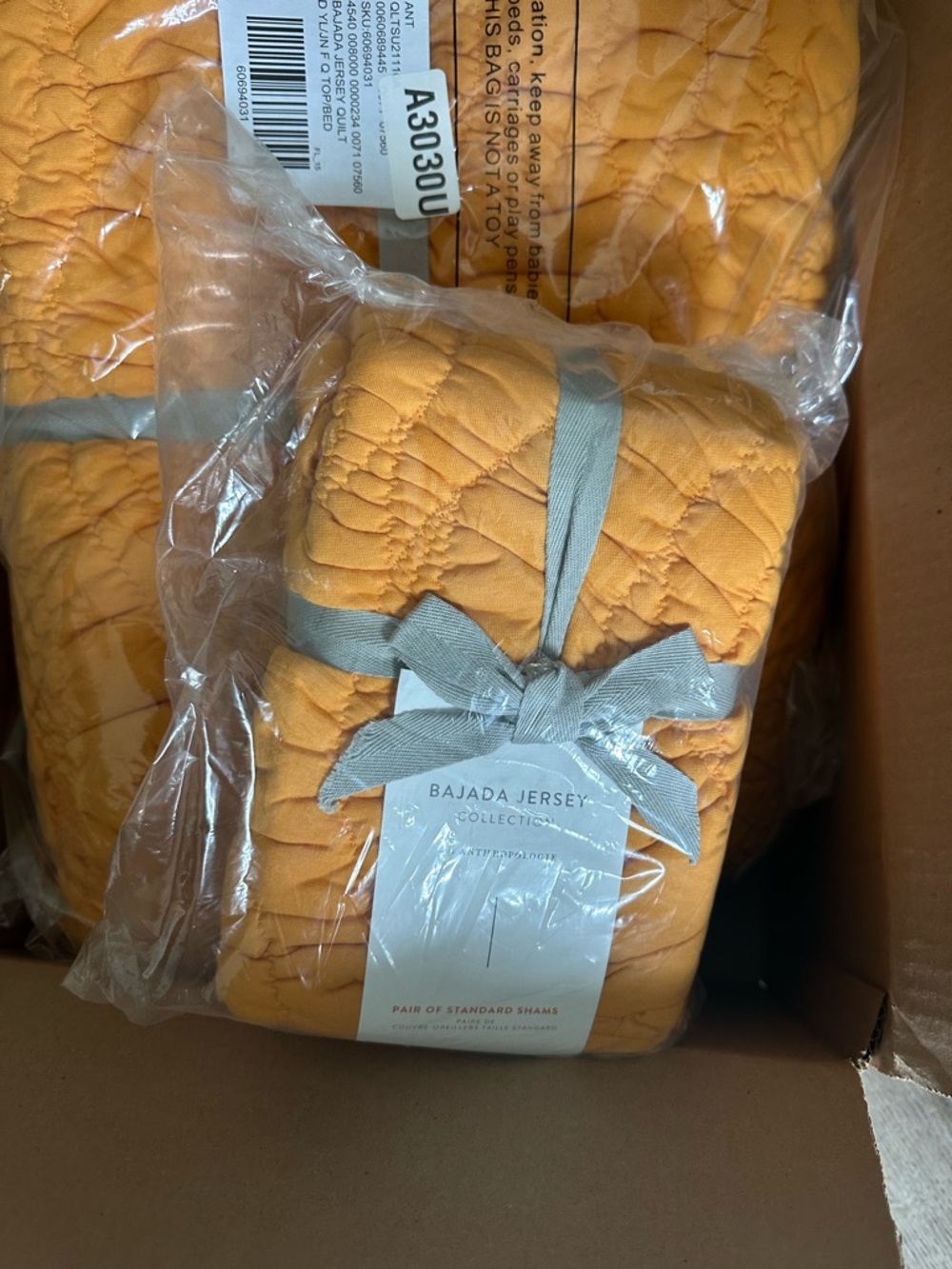 Anthropologie Mustard Quilted Comforter Set - Picture 4 of 4